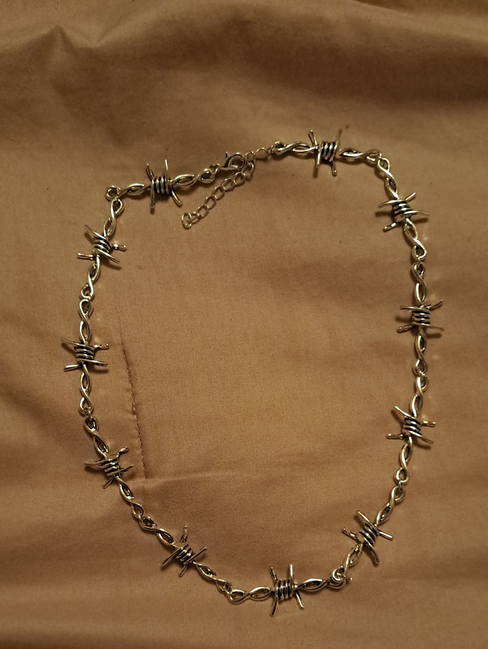 Women's Silver Barbed Wire Chain Necklace - Unbranded
